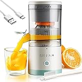 JLH Electric Citrus Juicer, Rechargeable Juicer Machines with USB and Cleaning Brush,portable electric Lemon Squeezer for Ora