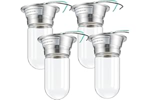 Tujoe 4 Pcs Restaurant Canopy Hood Light Fixture with Thermal and Shock Resistant Clear Coated Tempered Glass Globe