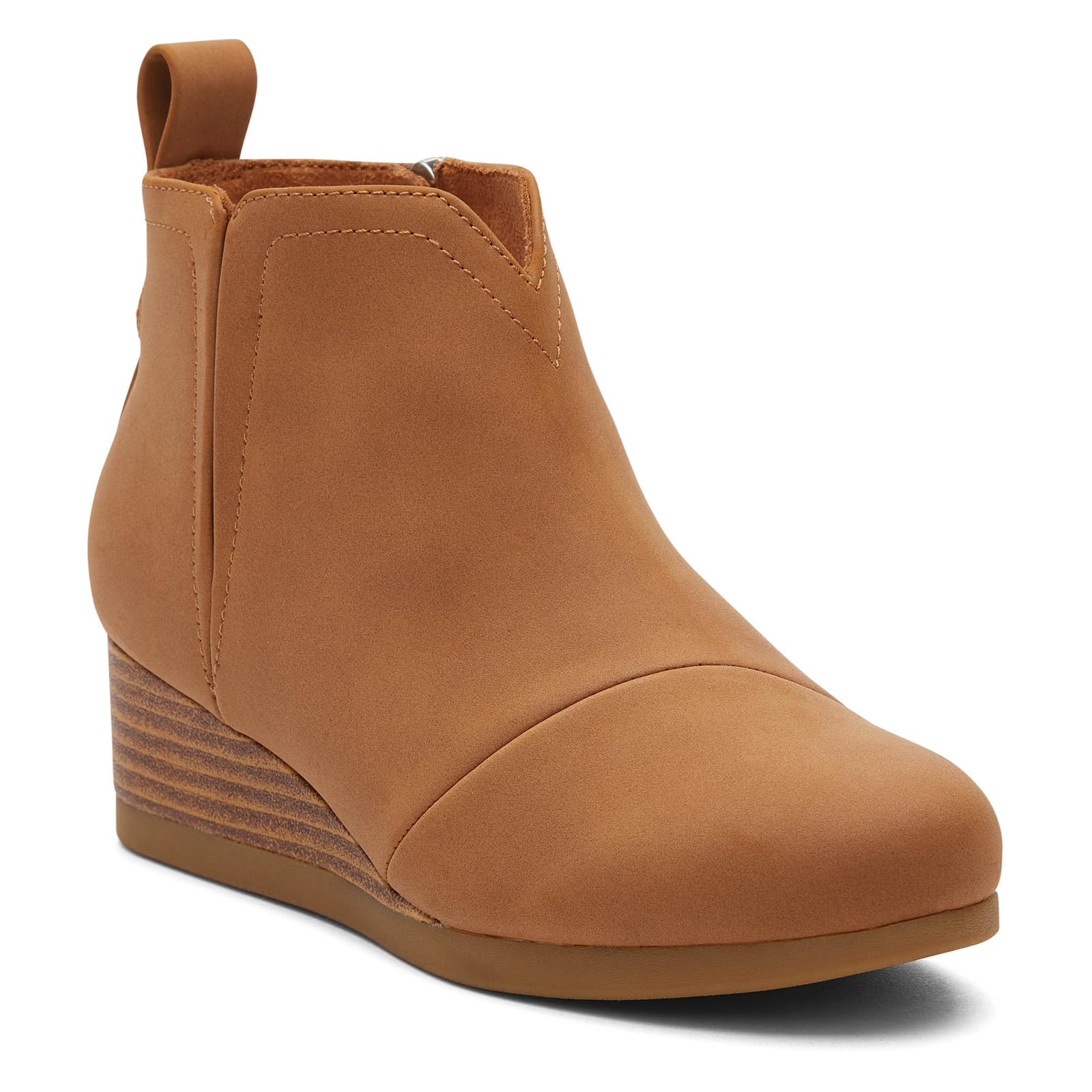 TOMS Girls Clare Fashion Boot, Tan PU Nubuck, 5 big kid