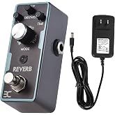 EX Mini Digital Reverb Pedal and Tip Negative 9V 2A Guitar Pedal Power Supply Adapter Pack