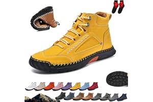 Women's All-Season Orthopedic Ankle Boots,Handmade Leather Orthopedic Comfy Shoes,Womens Non-Slip Arch Support Waterproof Hik