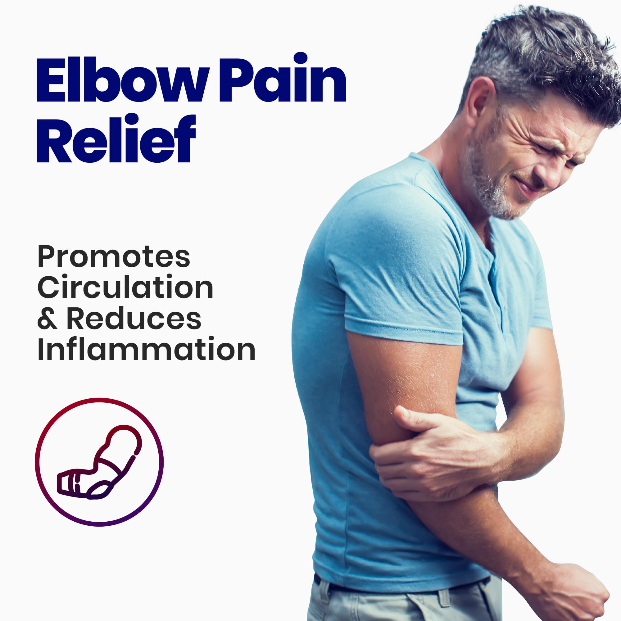 Tennis Elbow Brace For Men & Women | Golfers Elbow Tendonitis Arm Band | Forearm Pain Relief Compression Strap | Ulnar Nerve Support | Lateral Epicondylitis Sleeve Arm Brace & Wrap | Fits Most