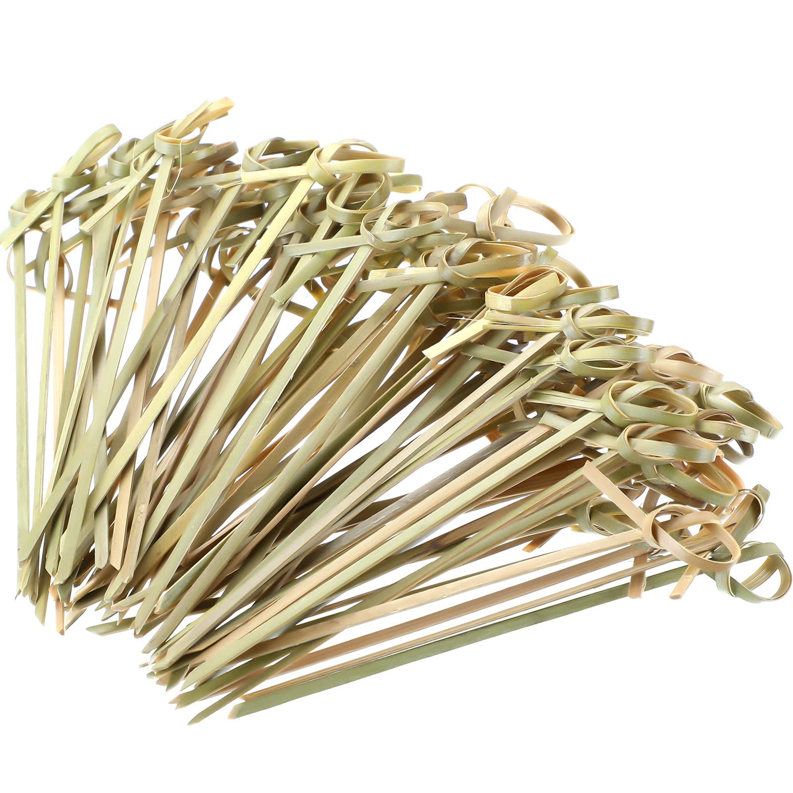 Photo 1 of Nuogo 500 Pcs Bamboo Cocktail Picks 4.13 Inch Bamboo Skewers Fruit Toothpicks for Appetizers Drink Garnish Sticks Handmade Food Pick with Looped Knot for Party Bar Snacks Sandwiches Drinks