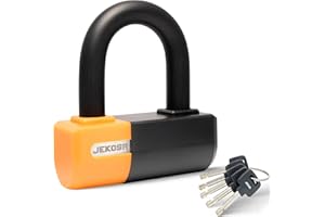 Jekosa® PBL110 Heavy-Duty Bike Lock with 5 Keys - 18 mm Cut Resistant Steel Shackle - Weather Resistant ABS Shell | Bike U-Lo