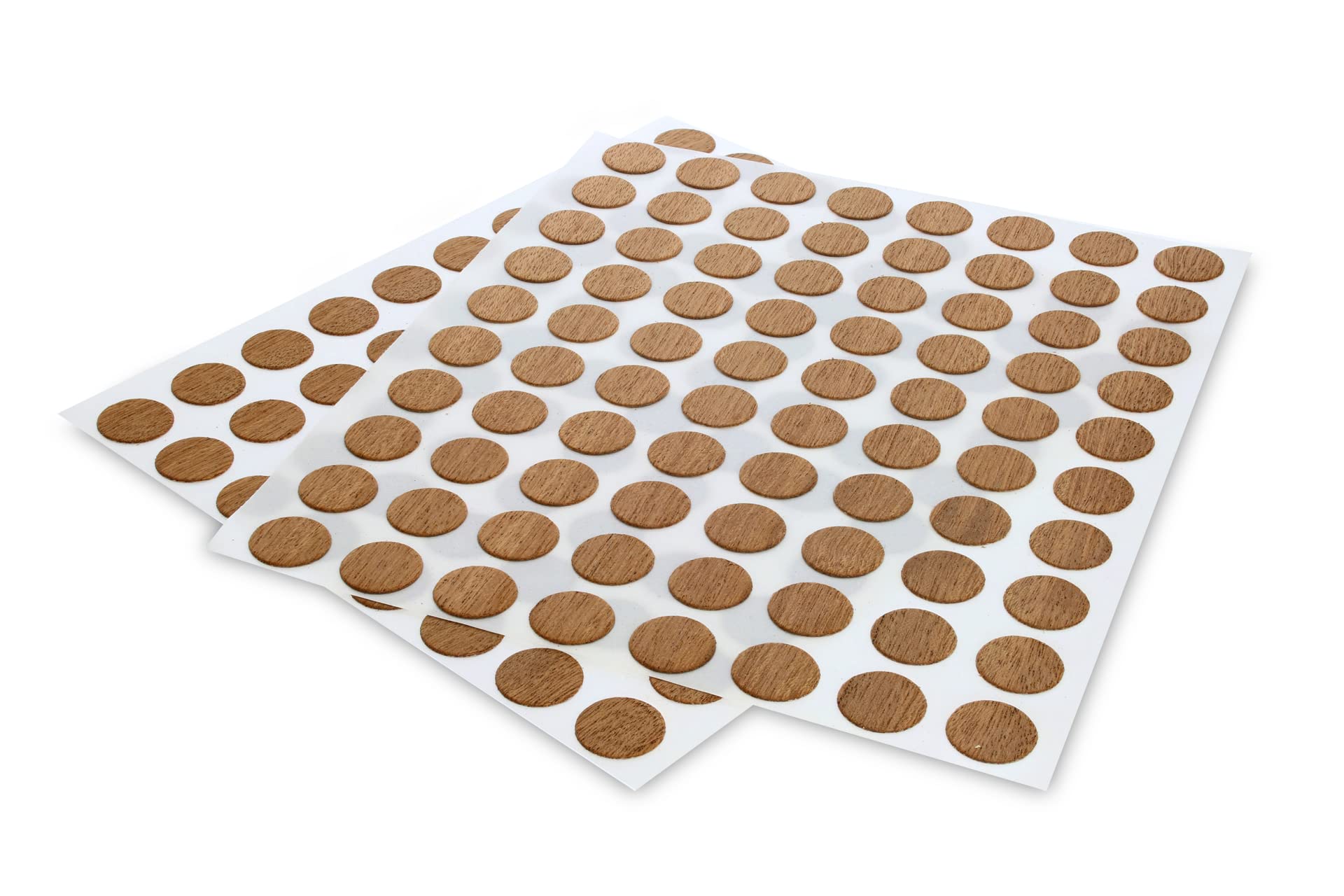 WoodPress® Peel & Stick, Real Mahogany Wood, Screw Hole Cover Caps – 160 x 13mm Pieces – Can be Varnished or Finished as Desired