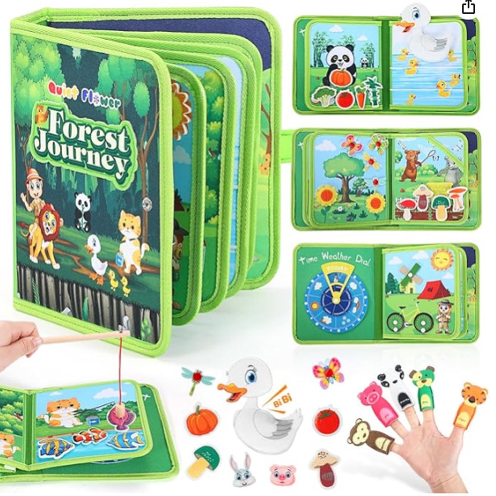 Meriviva Montessori Busy Board for Toddlers, Baby Busy Book Sensory Toys, Plane Activities Travel Toys for Toddlers on Plane Journey, Birthday Gifts for 1 2 3 Year Old (Style2)