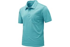 Rdruko Men's Polo Shirts Short Sleeve Quick Dry Outdoor Golf Sports Shirts with Pocket