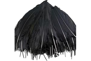HaiMay 200 Pieces Black Feathers for Craft Wedding Home Party Decorations, 6-8 Inches Goose Feathers Black Craft Feathers