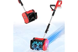 Rozlchar Cordless Snow Shovel for Milwaukee M18 18V Battery, Electric Snow Shovel for Driveway w/Adjustable Front Handle & Telescopic Pole, 10in Width & 6in Depth & 20ft Throwing Distance(No Battery)