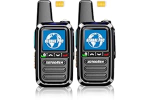 XOTODREM Global Lifetime Free Rapid Walkie Talkies Unlimited Range 4G LTE PoC(Push-to-Talk Over Cellular) Radios Nationwide PTT Two Way Radios Long Distance for Family, Logistics, Company 2pcs