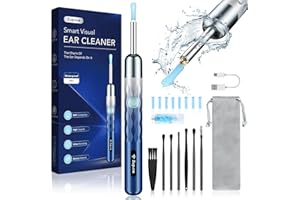 ZUPORA Ear Wax Removal, Ear Camera with 1440P HD, Ear Cleaner with Camera Built-in WiFi, Earwax Removal Kit with 6 Ear Pick, Otoscope with Lights, Ear Cleaning Kit for Android and iOS (Grey Blue)