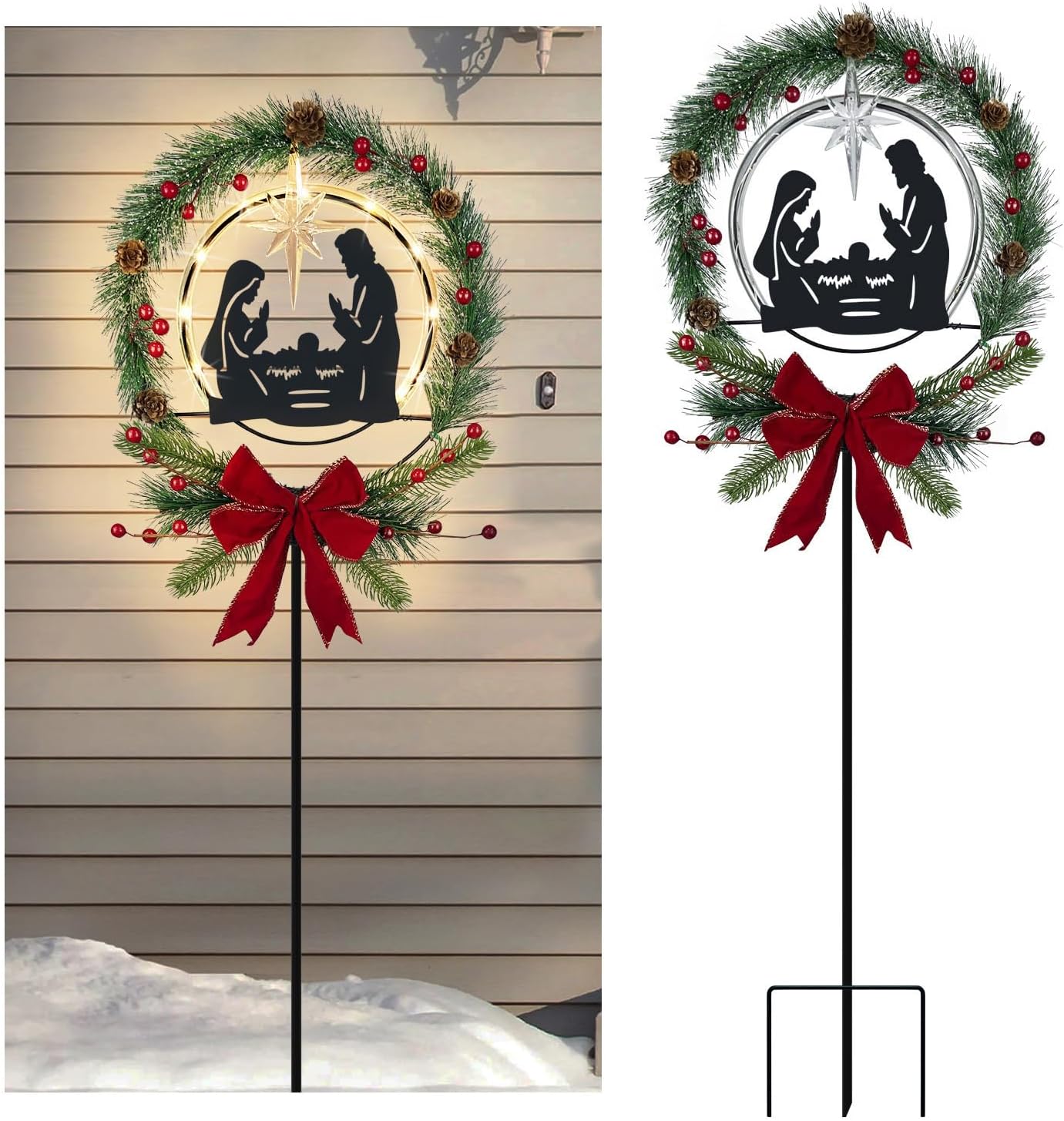 Decorative Garden Stakes - Nativity Decorative Garden Stakes Religious Faith Decor Stakes Outdoor Nativity Scene Stakes Nativity Solar Stakes Christmas Decorative Stakes