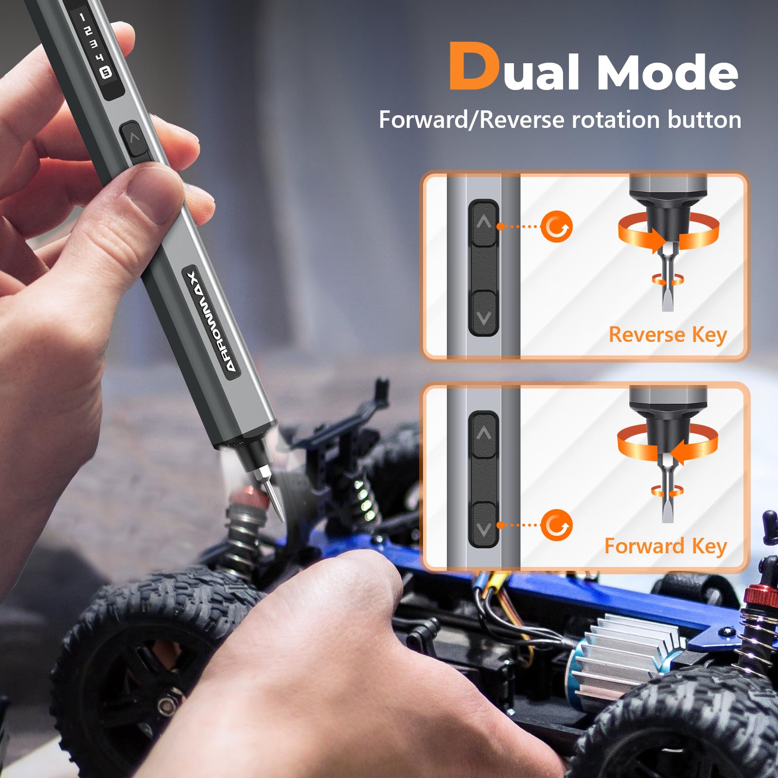 AM ARROWMAX Electric Screwdriver, 74 in 1 Mini Power Screwdriver Set w/ 70 Magnetic Bits, 5 Torque Modes, Red Dot, IF Winning Design, Rechargeable Small Cordless Screwdriver for Phone, DIY (SES ULTRA)