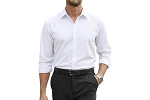 COOFANDY Mens Stretch Dress Shirts Long Sleeve Button Down Shirt Regular Fit Formal Business Shirts
