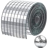 16000 Pcs Disco Ball Mirror Tiles, 10 Rolls Self-Adhesive Mirror Stickers, 5x5mm Real Glass Mini Square Mosaic Tiles for DIY Crafts, Home Decor, Party Decoration