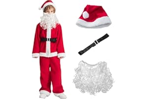 IKALI Christmas Santa Claus & Elf Costume Holiday Cosplay Party Dress-up Suit Outfit for Boys Girls Kids Toddlers