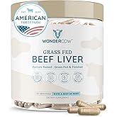 WONDERCOW Beef Liver Capsules Grass Fed Supplement - Desiccated & Natural Source of Protein, Iron, Vitamins A & B- Boosts Energy and Immunity | USA Grown, Non-GMO, Gluten Free