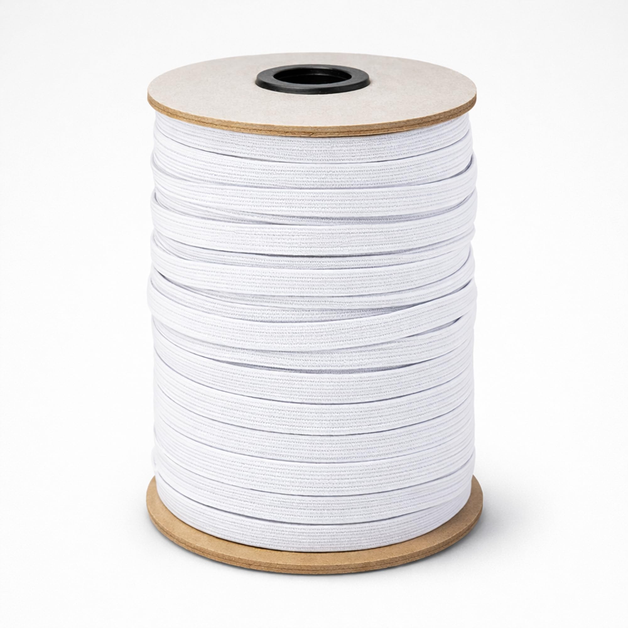 WedDecor 6mm Wide Elastic Cord, Smooth Finish, Strong & Stretchy Elastic Band Flat Elastic String for Knitting, Arts & Craft Accessories, Sewing Clothing (White, 100 Metres) — image 1