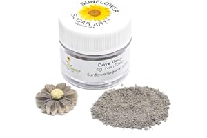 Sunflower Sugar Art Dove Gray Petal Dust Food Coloring - Premium Gray Matte Powder Cake Accessories for Fondant and Gumpaste - 4 Grams Non-Toxic Baking Stuff for Cake Decoration