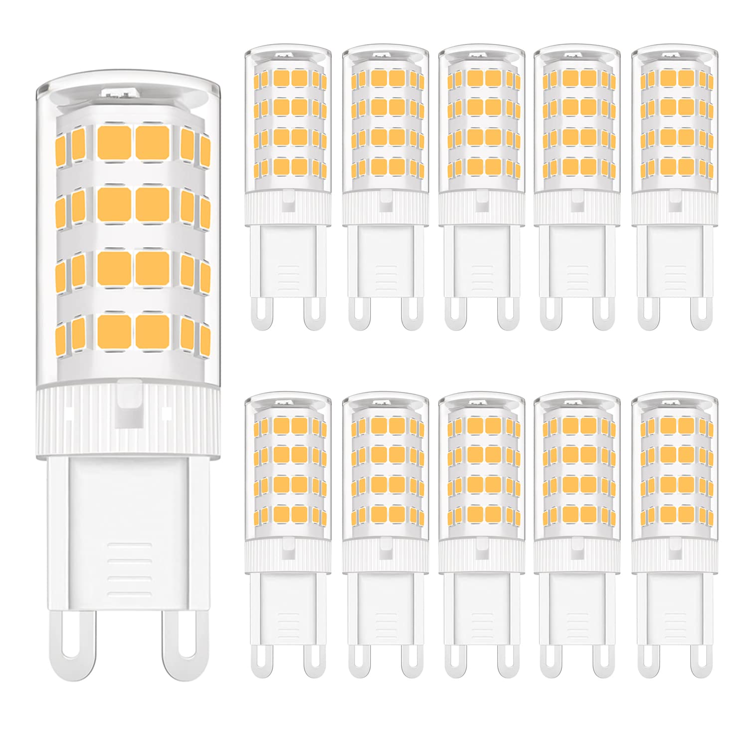 YUANHENLIZ G9 LED Light Bulbs Dimmable, 5W LED Small Corn Bulb Warm White, 360° Beam Angle Energy Saving Light Bulbs for Home Lighting Lamp 10 Pack
