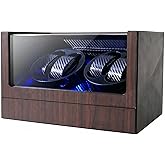Oryx Watch Winders for 4 Automatic Watches, Automatic Watch Winder Box | Watch Spinner for Rolex with Blue Light, Battery or USB-C Powered, Present for Men and Women, Quiet Mabuchi Motor