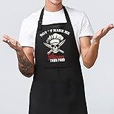 JMICPTUB Funny Gothic Skull Cooking Aprons with Pockets, Gifts for Cooks Men Women, Funny Chef Gifts Waterproof Adjustable Bib Apron for Kitchen Dishwashing Cooking Grilling Baking