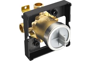 RJDIBAN Tub and Shower Valve Body for D Shower Faucet, Works with D 13, 14, 17 or 17T Series Single-Function or Dual-Functions Shower Valve Trim Kits, Brass Construction