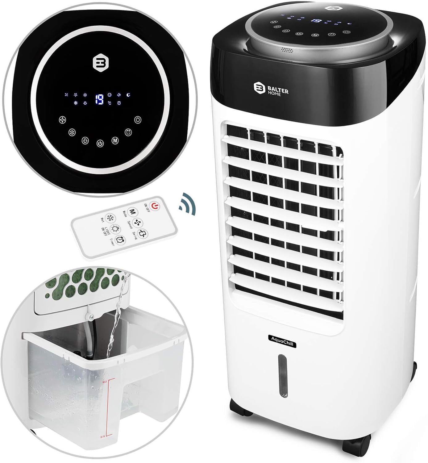 Turmventilator Mit Verdunstungskühlung - Leise Klimaanlage Für Büro & Zuhause