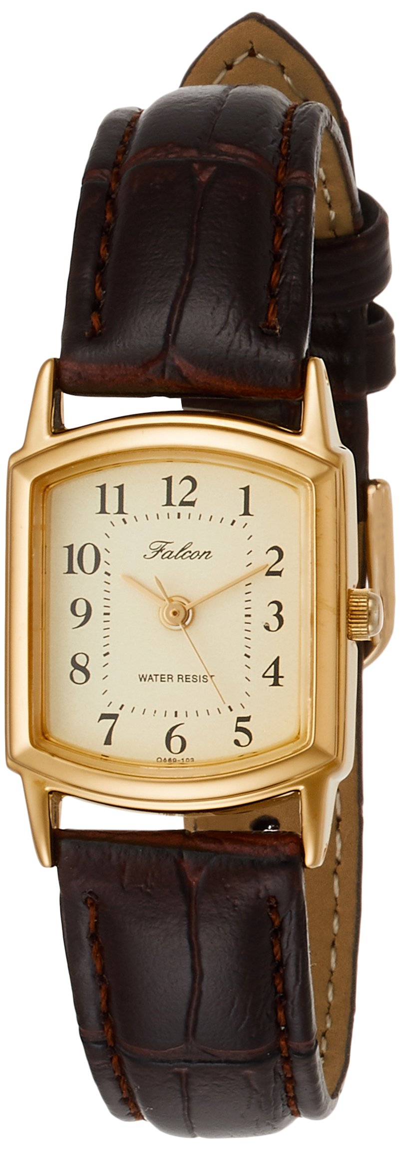 [シチズン Q&Q] 腕時計 アナログ 防水 革ベルト QA69-103 レディース ゴールド商品画像