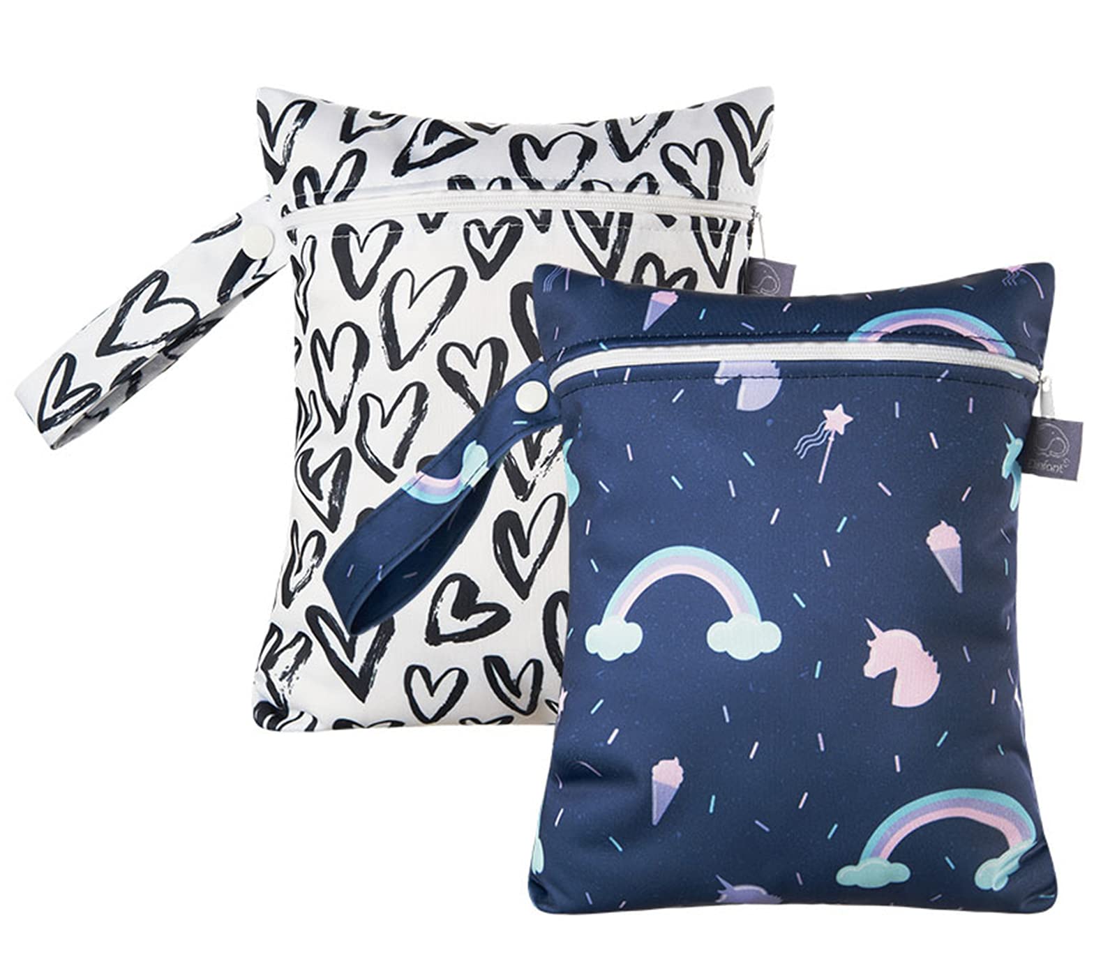 Happy Cherry Wet Dry Bag Baby Reusable Washable Cloth Diaper Bag Nappy Organizer Bag Double Zipper Cartoon Patterns Diaper Bag