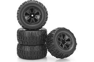 12mm Hex Hub RC Wheels and Tires, daitoku 1/14 Off-Road RC Tires RC Car Accessories Wheels for MJX H14BM and 14210