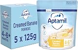Aptamil Creamed Banana Porridge Baby Cereal 4-6+ Months 125g 5 Pack view 1