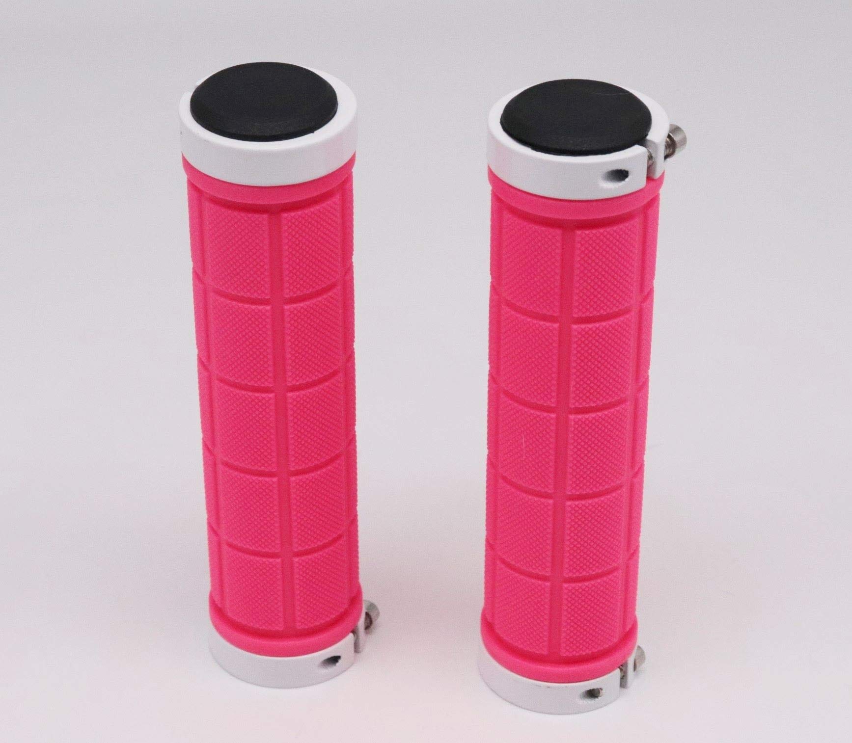 Bicycle Handlebar Grips Handlebar Grips Non-Slip Rubber with Aluminium Ring for Road Bike City Bike Mountain Bike Folding Bike (Pink)