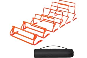 Lineslife Adjustable Agility Hurdles,4 Height Speed Training Hurdles, Portable Speed Training Equipment with Carry Bag for for Athletes,Kids,Soccer,Basketball