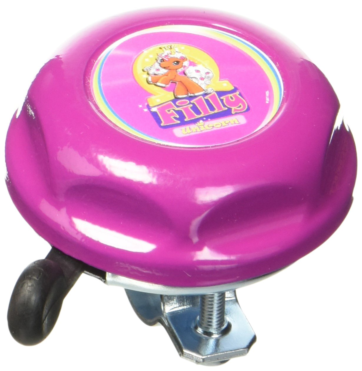 Bike Fashion Children Filly Unicorn Bicycle Bell; Crystal Heart Measures 5 x 5 x 5 cm purple