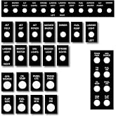 PWEngraving Aircraft Instrument Panel Cover Plate, Engraved Front Panel Cover Plate, Avionics Master Switch Cover Plate, Nav Lights Cover Plate, Trim Meter Plate, Flap Meter Plate