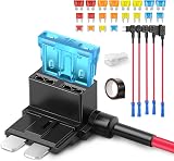 JOREST 6Pcs Fuse Tap Adapter Kit 12V-32V with 20Fuses Electrical Tape