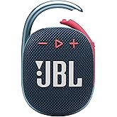 JBL Clip 4, Blue/Coral - Portable Bluetooth 5.1 Speaker - Up to 10 Hours of Play - Waterproof & Dust Resistant - Includes Noise & Echo-Canceling Speakerphone