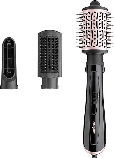 BaByliss Style Smooth 1000, 3-in-1 Warmluftbürste zum Föhnen, Glätten und für Volumen, 1000W, AS128E