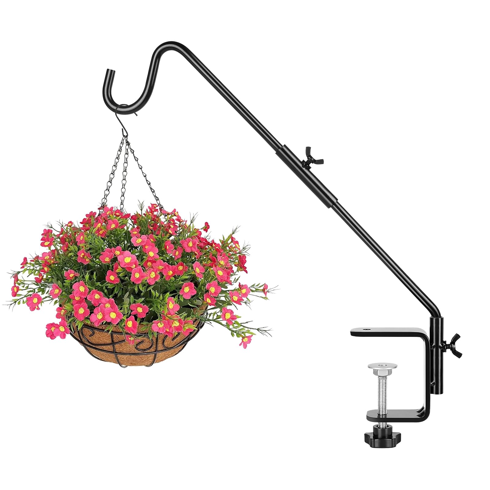 Photo 1 of BOLITE Heavy Duty Deck Hook, 16 Inch Bird Feeder Hanger for Hummingbird Feeders, Planters, Lanterns, Wind Chimes, 360° Rotatable Arm, Black