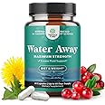 Water Away Herbal Diuretic Pills High Strength - Fluid Retention Supplement with Dandelion Leaf Extract & Green Tea for Bloating Relief for Women & Men - Capsules for Leg & Feet Swelling - 60 Count