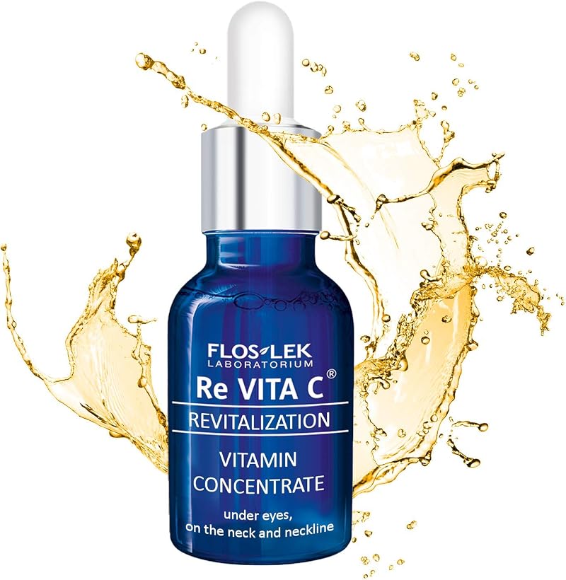 FLOSLEK Vitamin C Serum Face Under Eyes Neck Brightens Moisturizes Smoothes 15ml