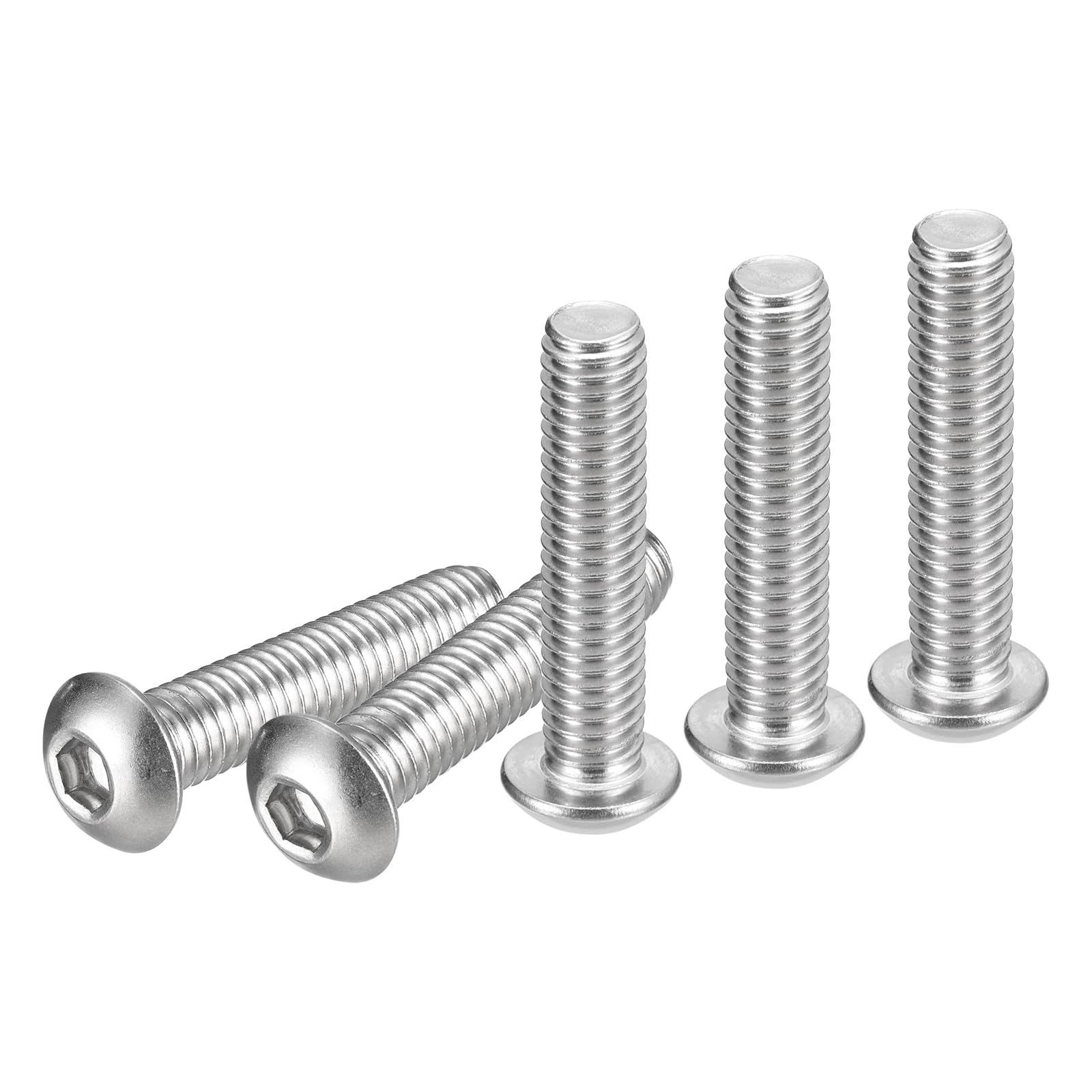DTGN 3/8-16x1-3/4" Button Head Socket Cap Screws - 10Pack - Good for Machine - 304 Stainless Steel 18/8 - Hex Drive Full Thread UNC Fasteners — image 1
