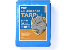 GUARD SHIELD Blue Tarp Waterproof 6x8 Feet Medium Duty All Purpose Poly Tarps Cover 7mil