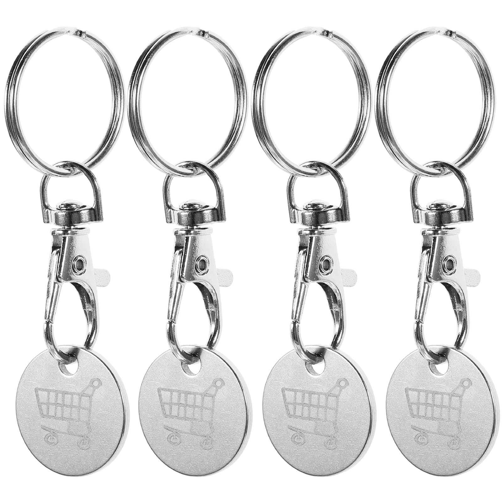 Operitacx 8 Pcs Shopping Cart Keychain, Shopping Tokens Key Ring Portable Trolley Tokens Keyring Key Chain Rings Token Pendant Ornament