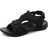 UBFEN Womens Hiking Sandals Comfortable Walking Sandals Summer Sport Breathable Arch Support