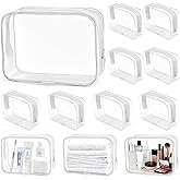 Meetory Clear Makeup Bags, 12 Pcs Cosmetic Storage Bags, PVC Zipper Pouches, Travel Waterproof Makeup Plastic Case for Women, Organizing Bags Travel Toiletry Pouch for Bathroom, Vacation