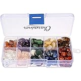 CHARMINER Crystal Quartz,1/2 lb 10-Stone Mix: Red Crystal, Red&Green Gem, Rice in Huangshi, Tiger’s Eye, White Crystal, Rose 