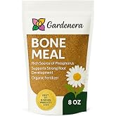 𝐁𝐄𝐒𝐓𝐒𝐄𝐋𝐋𝐄𝐑 Organic Bone Meal Fertilizer by Gardenera (4-12-0 NPK) All-Natural Plant Food Source of Nitrogen and Phosphorus for Bulbs, Gardens, Potted Plants, Trees, and Shrubs [8 OZ]