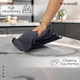 Encasa XO Kitchen Dish Towels Set 4 Cotton 70x45 cm Waffle Flat Loop view 2